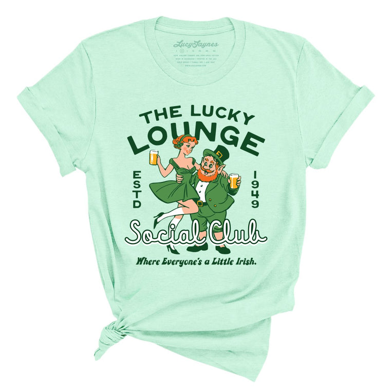 The Lucky Lounge Social Club - Heather Mint - Unisex T-Shirt