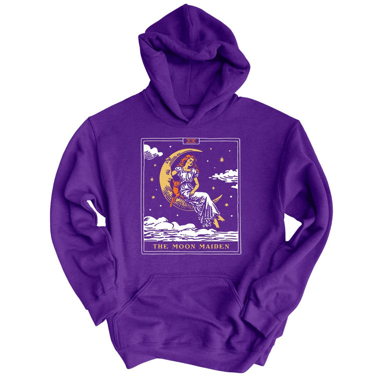 The Moon Maiden Tarot Card - Purple - Unisex Hoodie