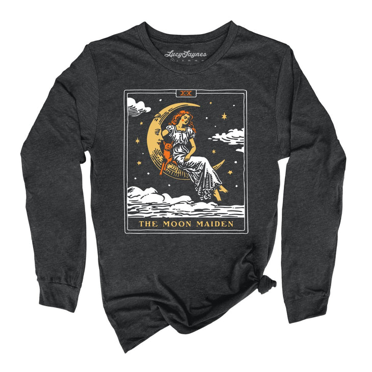 The Moon Maiden Tarot Card Long Sleeve Tee