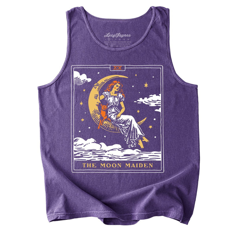 The Moon Maiden Tarot Card - Grape - Tank Top