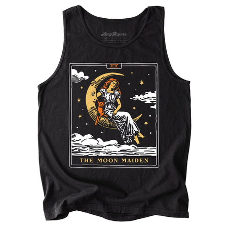 The Moon Maiden Tarot Card Comfort Colors Tank Top