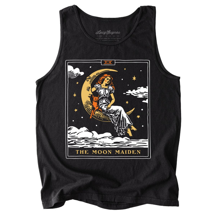 The Moon Maiden Tarot Card Comfort Colors Tank Top