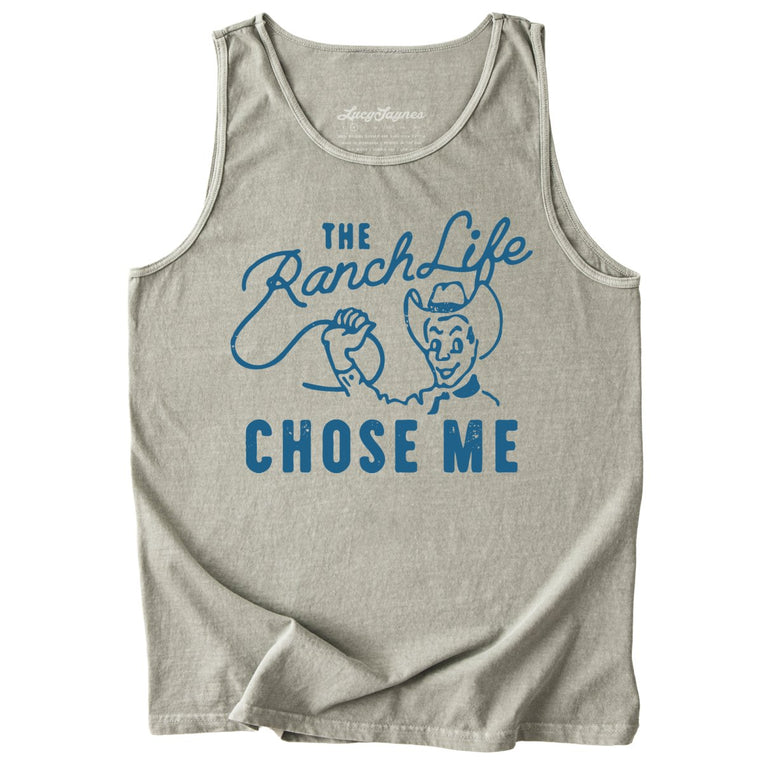 The Ranch Life Chose Me Comfort Colors Graphic Tank Top - Sandstone