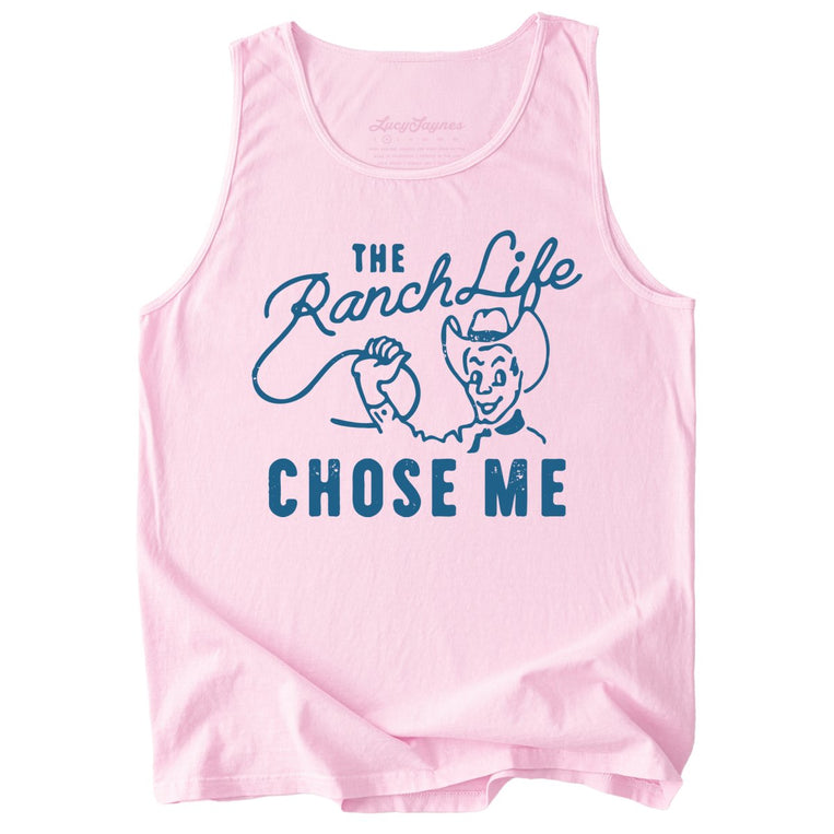 The Ranch Life Chose Me Comfort Colors Graphic Tank Top - Blossom