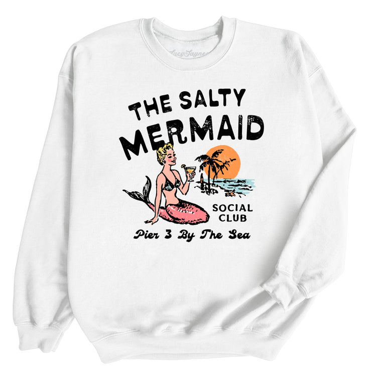 The Salty Mermaid Social Club - White - Unisex Sweatshirt