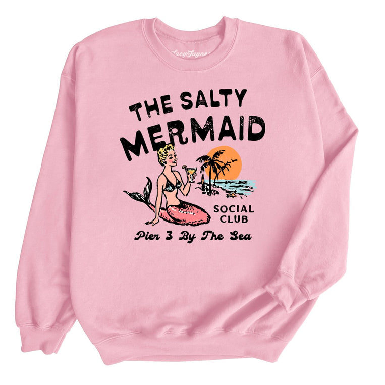 The Salty Mermaid Social Club - Light Pink - Unisex Sweatshirt