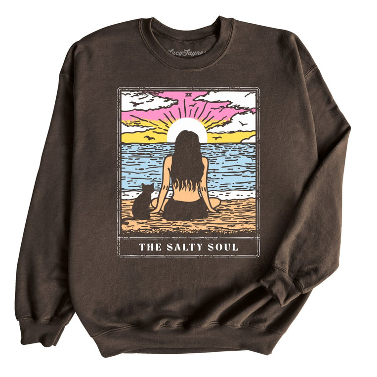 The Salty Soul Tarot Card - Dark Chocolate - Unisex Sweatshirt