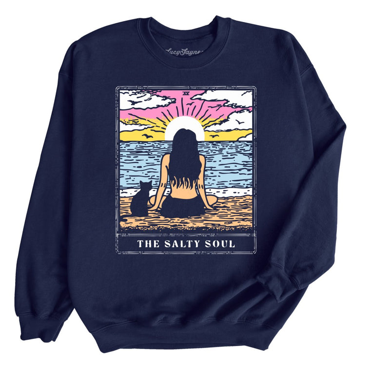 The Salty Soul Tarot Card - Navy - Unisex Sweatshirt