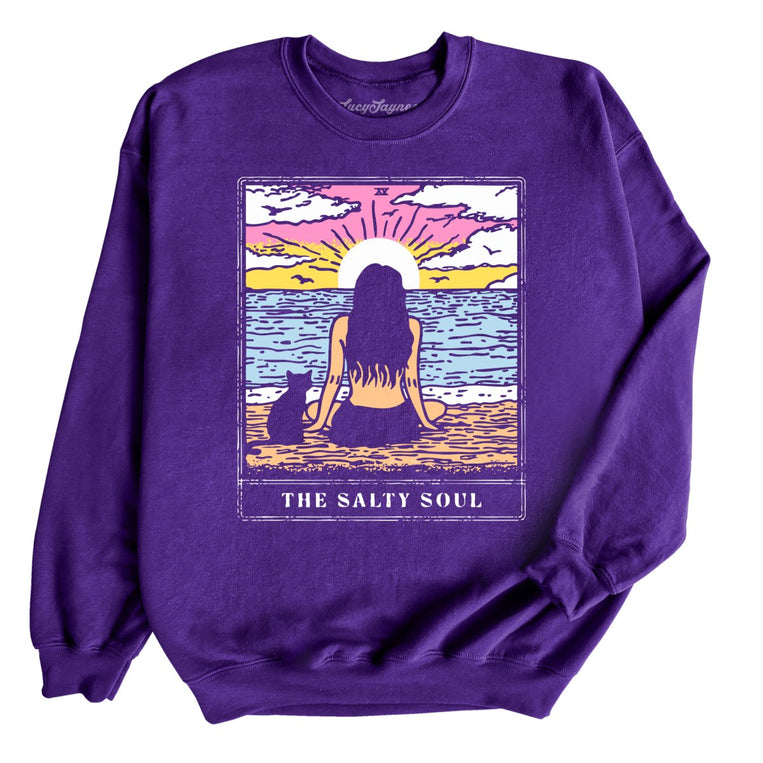 The Salty Soul Tarot Card - Purple - Unisex Sweatshirt