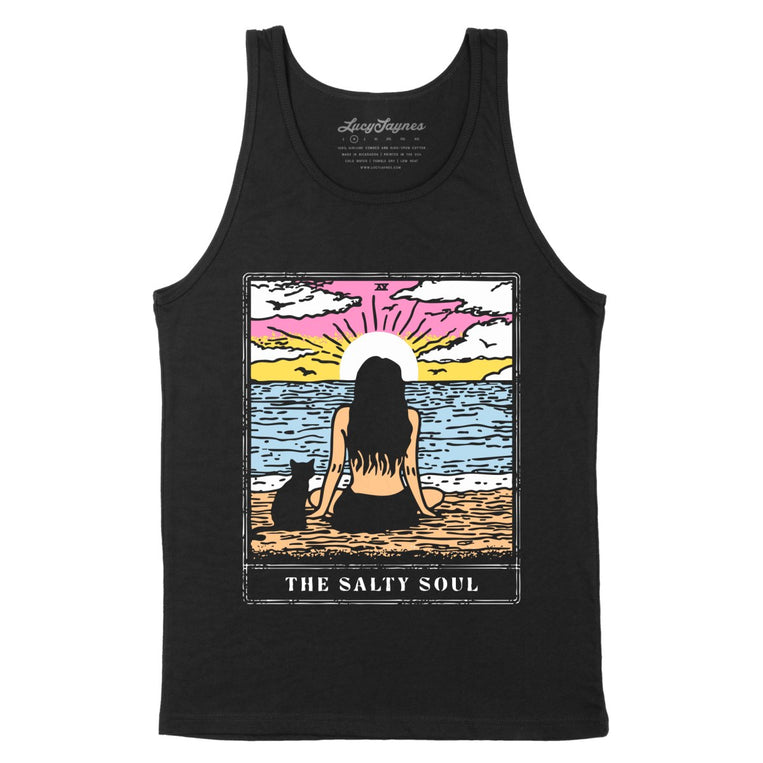 The Salty Soul Tarot Card - Black - Unisex Tank Top