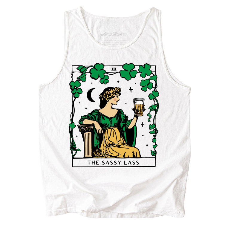 The Sassy Lass Tarot Card Comfort Colors Graphic Tank Top