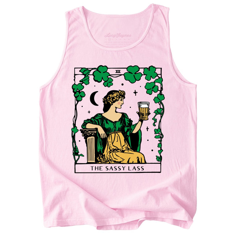 The Sassy Lass Tarot Card Comfort Colors Graphic Tank Top - Blossom
