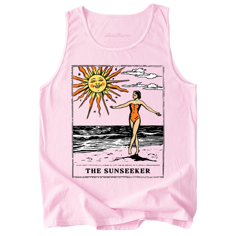 The Sunseeker Tarot Card Comfort Colors Graphic Tank Top - Blossom