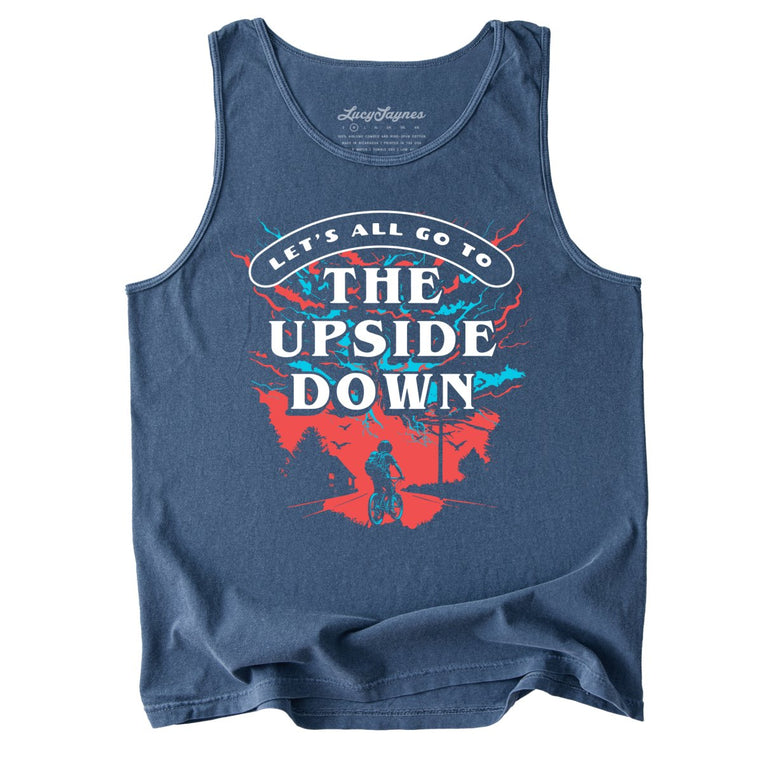 The Upside Down Comfort Colors Graphic Tank Top - Denim