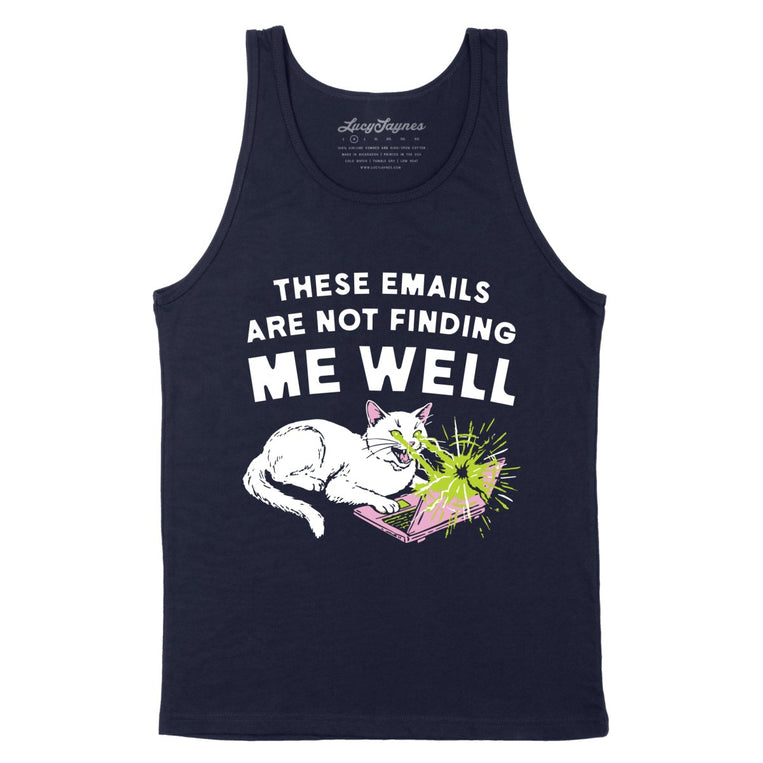 These Emails Are Not Finding Me Well - Navy - Unisex Tank Top