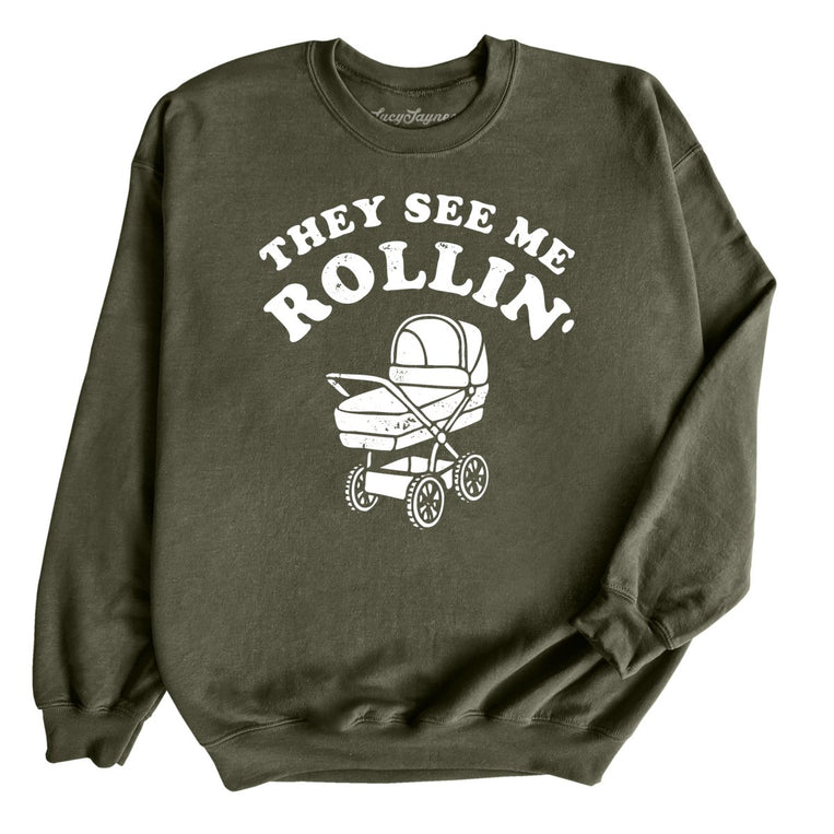 They See Me Rollin' - Military Green - Unisex Sweatshirt