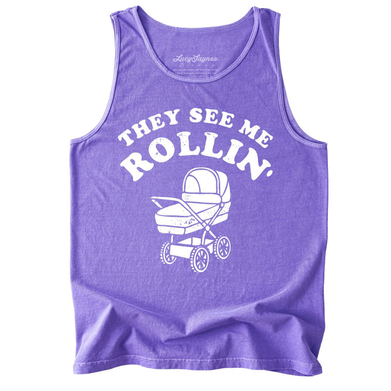 They See Me Rollin' Comfort Colors Graphic Tank Top