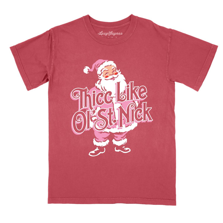 Thicc Like Ol Saint Nick - Crimson - Comfort Colors Tee