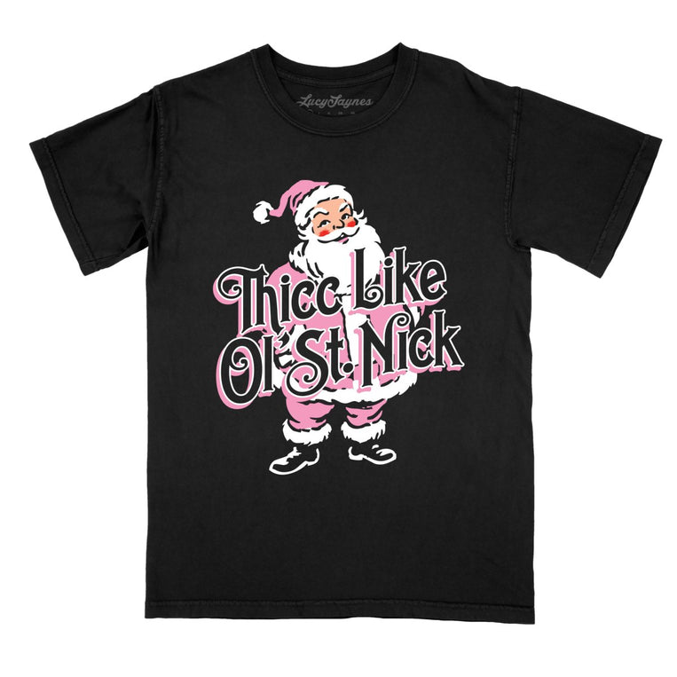 Thicc Like Ol Saint Nick - Black - Comfort Colors Tee