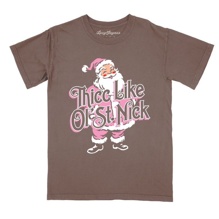 Thicc Like Ol Saint Nick - Espresso - Comfort Colors Tee