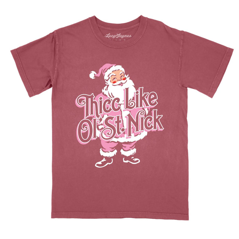 Thicc Like Ol Saint Nick - Brick - Comfort Colors Tee