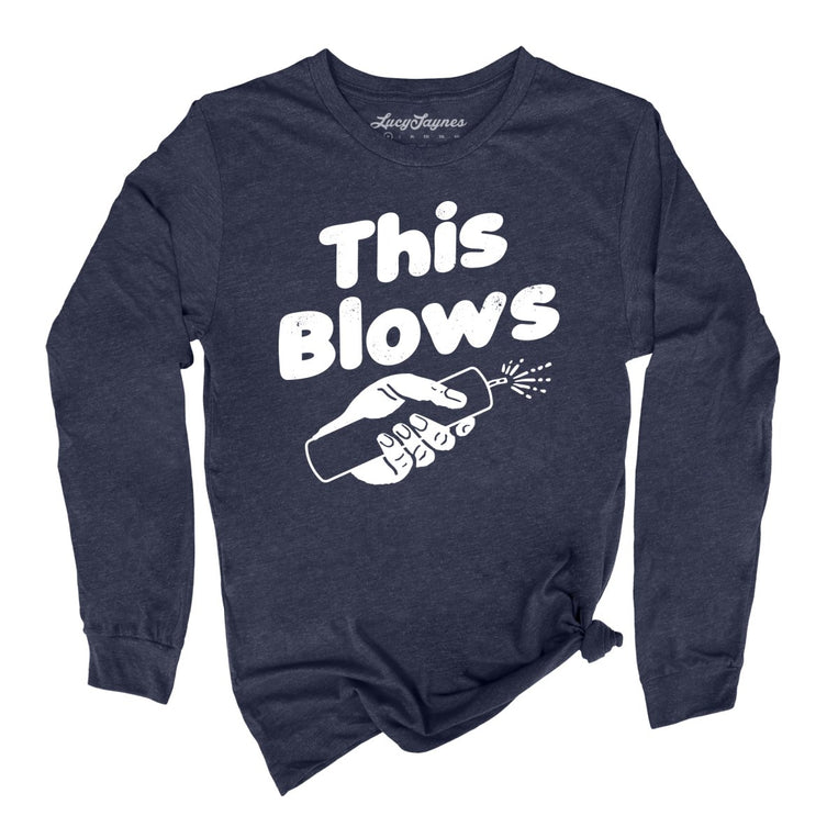 This Blows - Heather Navy - Full Front