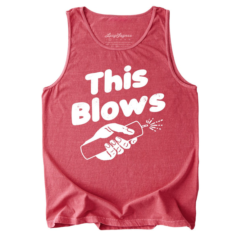 This Blows Comfort Colors Graphic Tank Top - Crimson