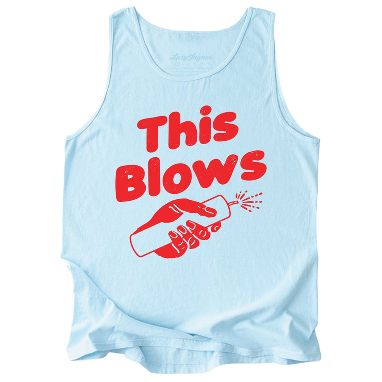 This Blows Comfort Colors Graphic Tank Top - Chambray