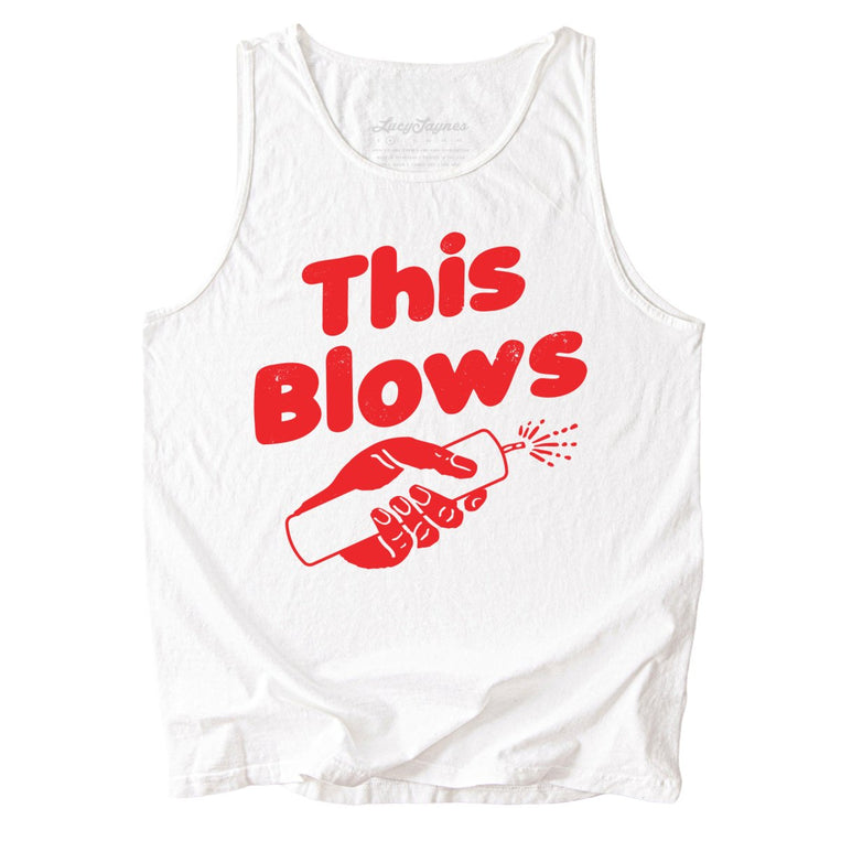This Blows Comfort Colors Graphic Tank Top - White