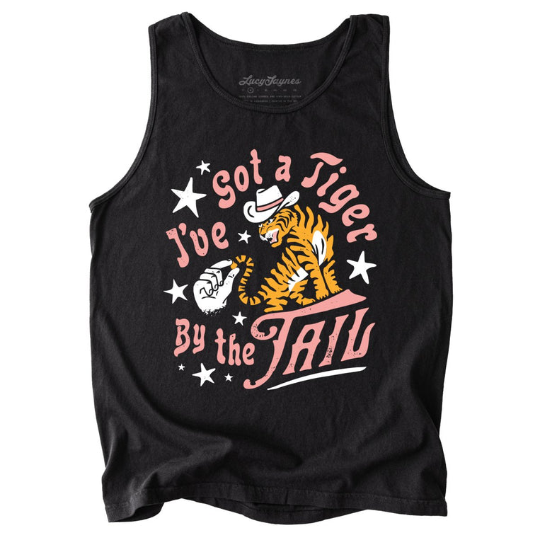 Tiger By The Tail Comfort Colors Graphic Tank Top - Black