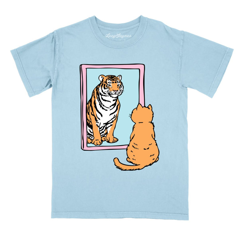 Tiger Kitty - Chambray - Comfort Colors Tee