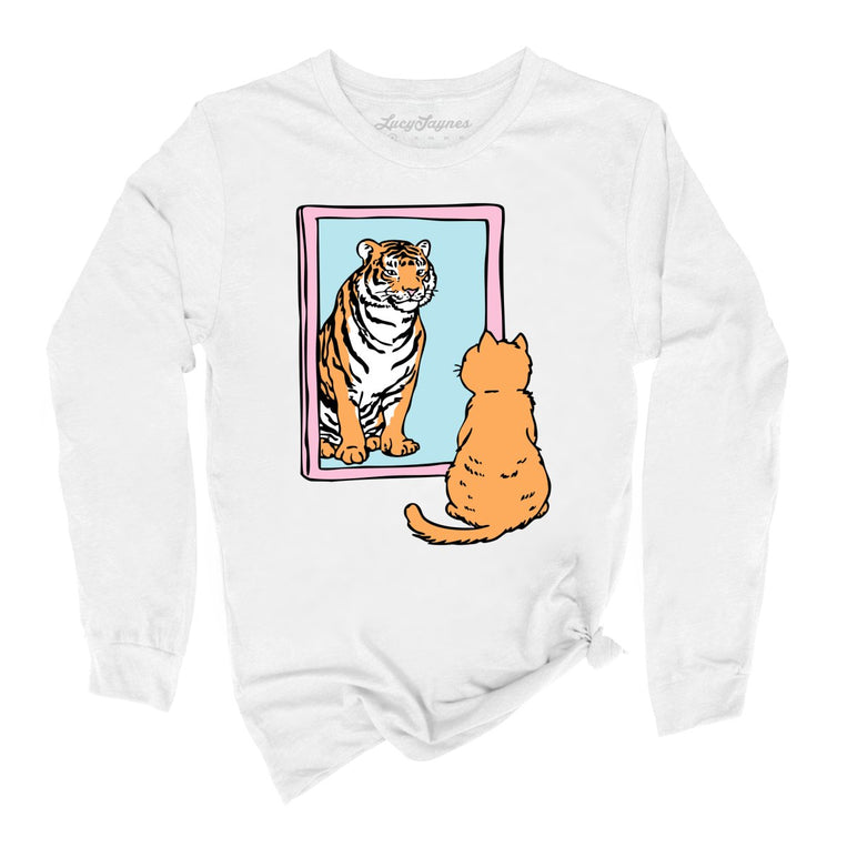 Tiger Kitty - White - Unisex Long Sleeve T-Shirt