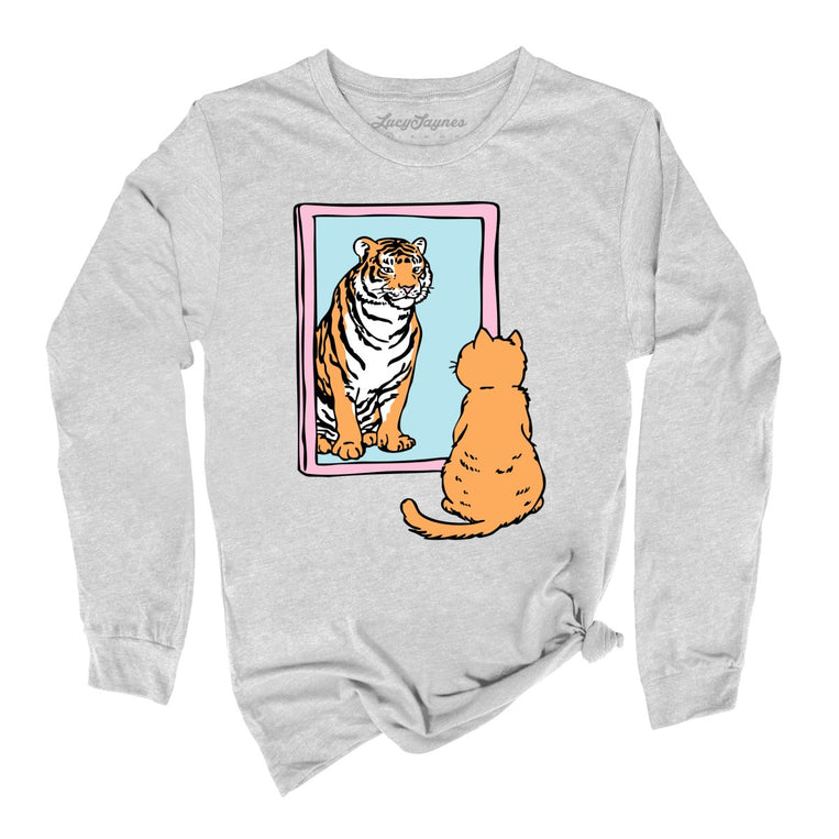 Tiger Kitty - Athletic Heather - Unisex Long Sleeve T-Shirt