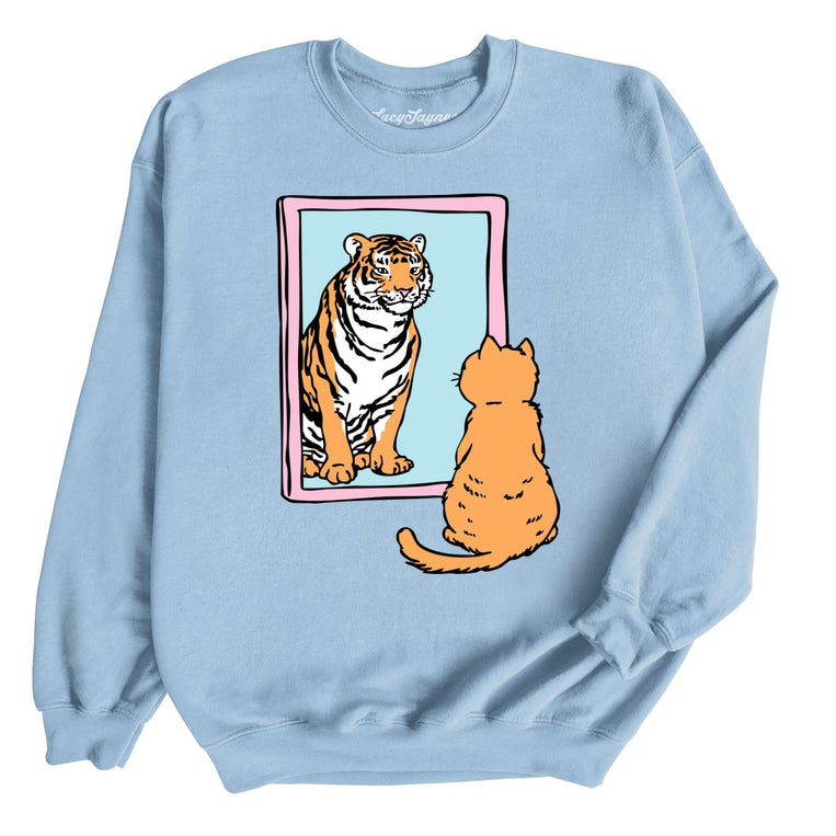 Tiger Kitty - Light Blue - Unisex Sweatshirt