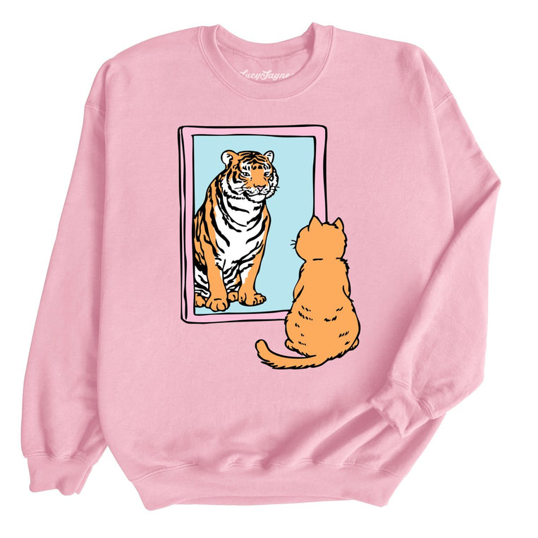 Tiger Kitty - Light Pink - Unisex Sweatshirt