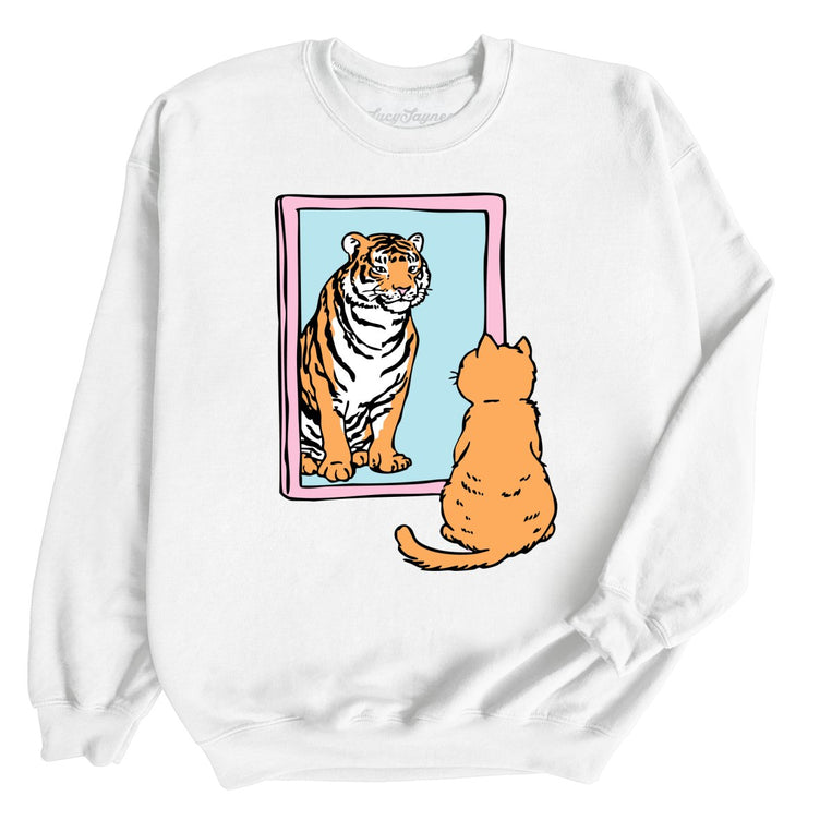 Tiger Kitty - White - Unisex Sweatshirt