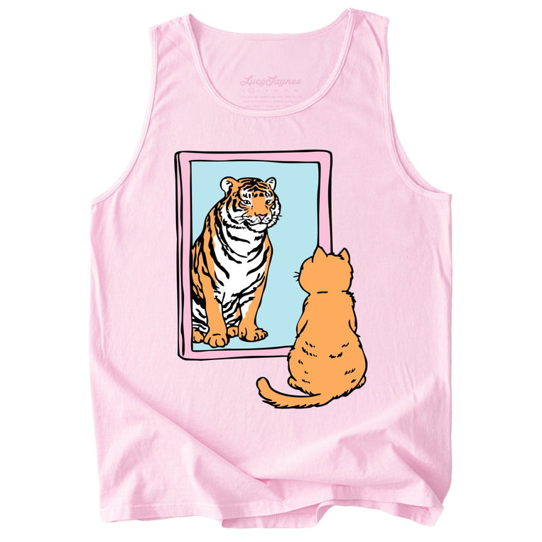Tiger Kitty Comfort Colors Graphic Tank Top - Blossom