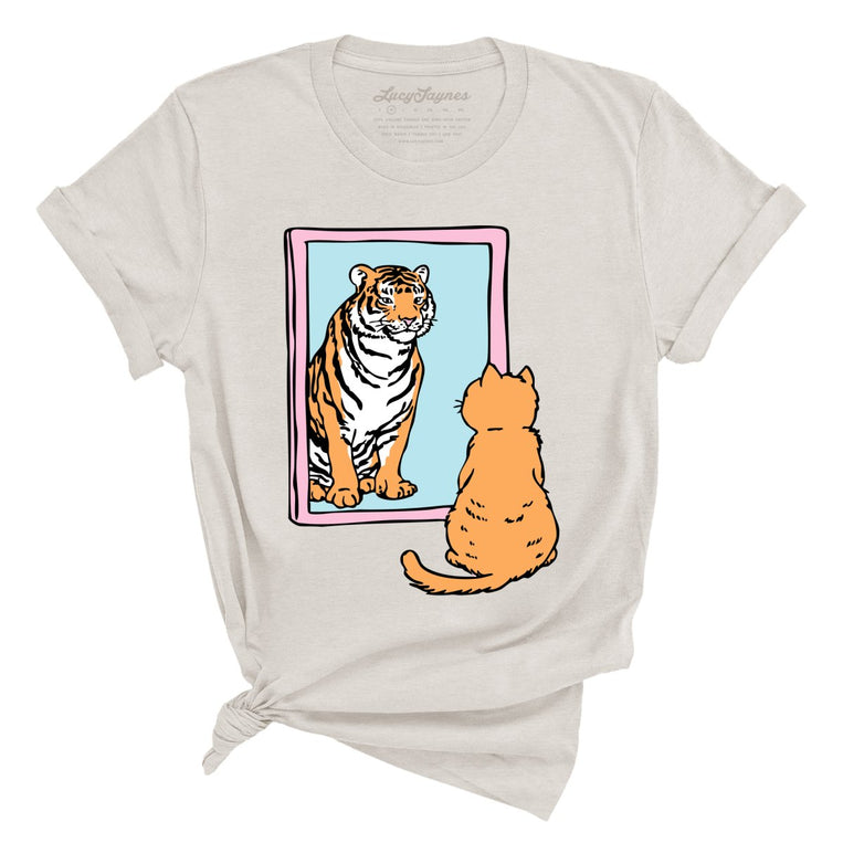 Tiger Kitty - Heather Dust - Unisex T-Shirt