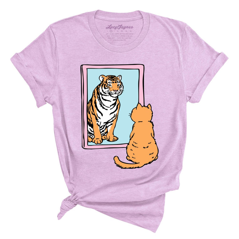 Tiger Kitty - Heather Prism Lilac - Unisex T-Shirt