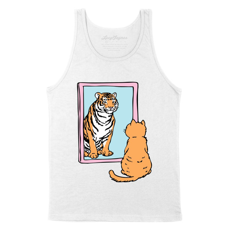 Tiger Kitty - White - Unisex Tank Top