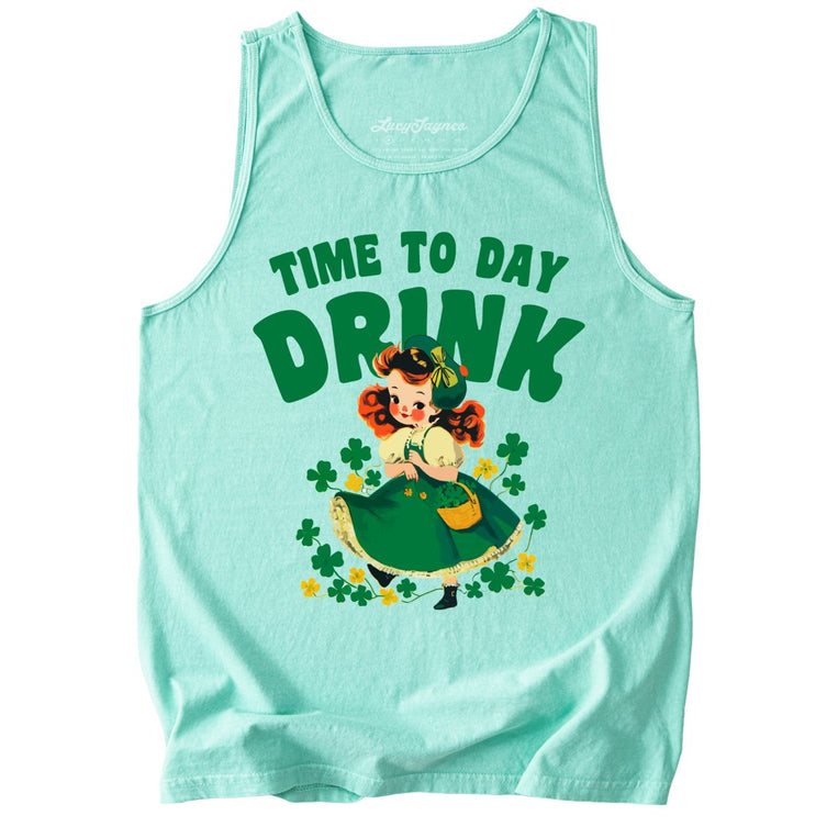 Time To Day Drink Comfort Colors Graphic Tank Top - Island Reef