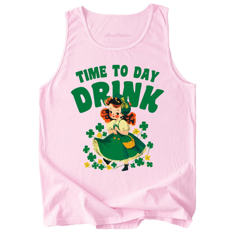Time To Day Drink Comfort Colors Graphic Tank Top - Blossom