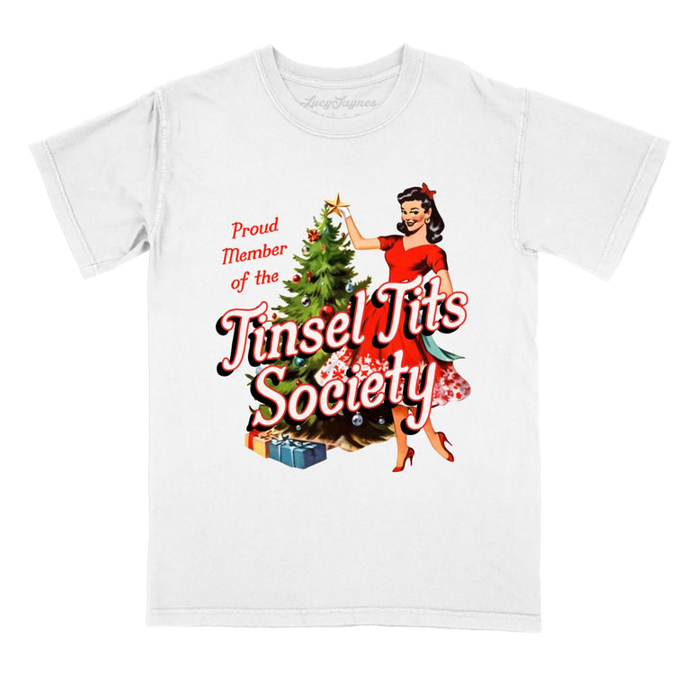 Tinsel Society - White - Comfort Colors Tee