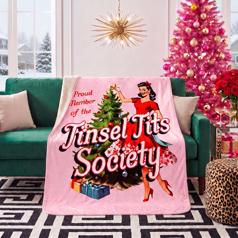 Tinsel Society Sherpa Blanket