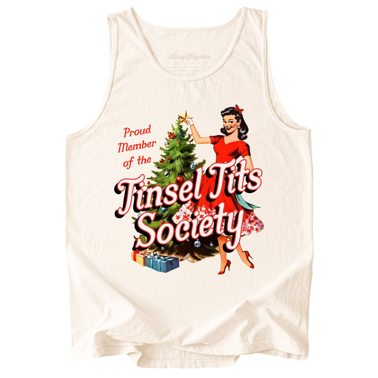 Tinsel Society Comfort Colors Graphic Tank Top - Ivory