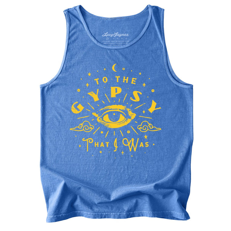To The Gypsy That I Was Comfort Colors Graphic Tank Top - Flo Blue