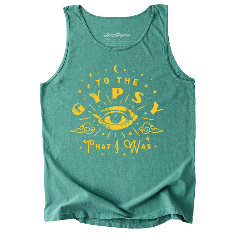 To The Gypsy That I Was Comfort Colors Graphic Tank Top - Light Green