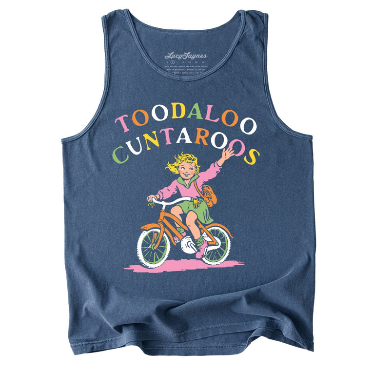Toodaloo Cuntaroos Comfort Colors Graphic Tank Top - Denim