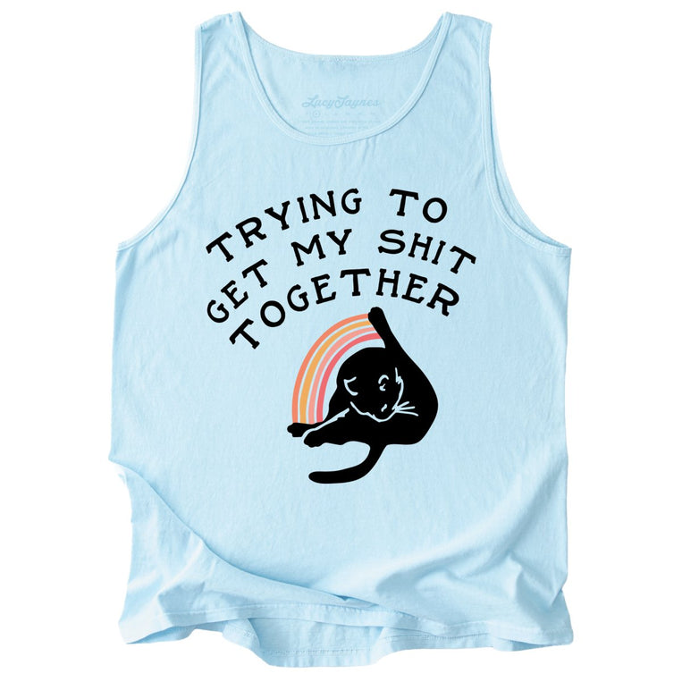 Trying To Get My Shit Together Comfort Colors Graphic Tank Top - Chambray