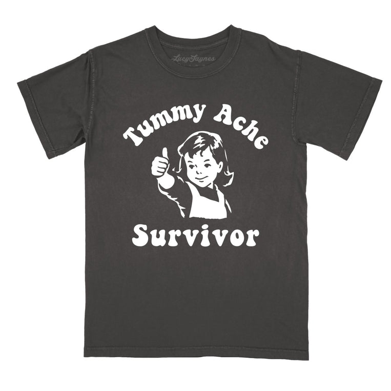 Tummy Ache Survivor Comfort Colors Graphic Tee - Pepper